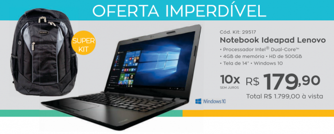 Ideapad, LeNovo, mais mochila!