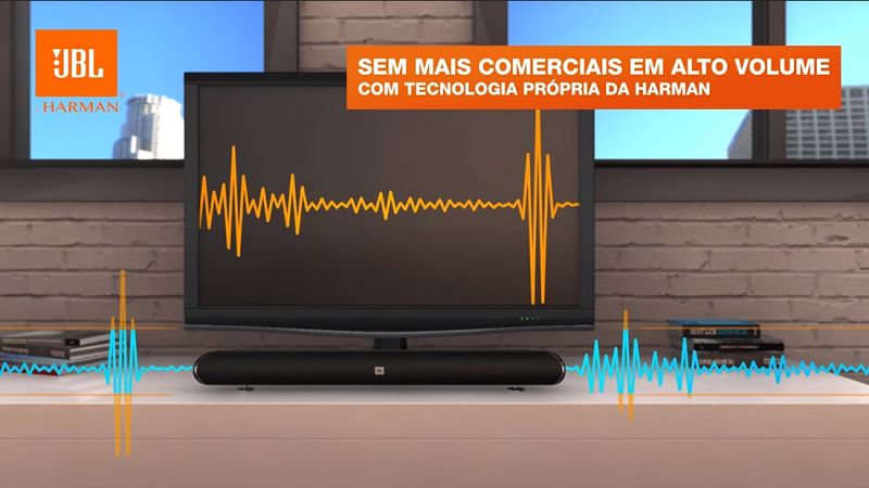 jbl sounbar-sem-mais comerciais em alto volume