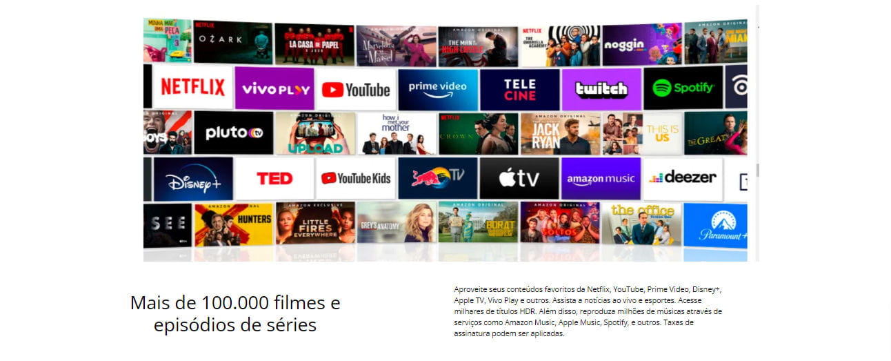 Imagem de diversas mídias e streaming com o Fire TV Stick